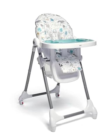 Mamas & Papas Snax Adjustable Baby High Chair for 6 Months Plus, Toddlers, Reclining, Foldable Highchair with Wipeable Removable Tray, Baby Feeding Chair, 120 x 90 x 85 cm, Happy Planet