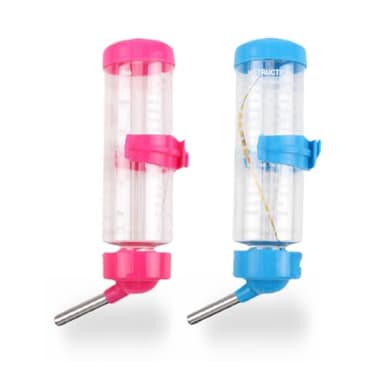 2 PCS Cage No Drip Small Animal Water Bottle for Rabbit, Guinea Pig, Hedgehog, Squirrel, Hamster and Other Small Animals