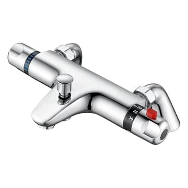 Thermostatic Bath Shower Mixer Tap ZAMERY Deck Mounted Thermostatic Bath Tub Taps Solid Brass Thermostatic Bathtub Shower Mixer Bar Valve Thermostatic Bath Mixer Taps with 38°C Safety Anti-Scald