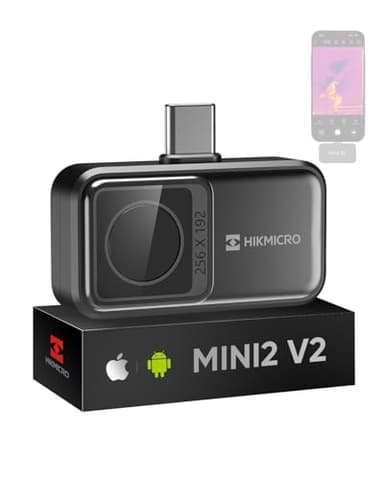 HIKMICRO Mini2 V2 Thermal Camera Android/iOS, 256x192 IR Resolution Thermal Imaging Camera, 512x384 SuperIR, Support iPhone 15/16, 25Hz, No Battery (no accessories)