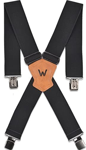 2-Inch Elastic Heavy Duty Suspenders for Men - Work Suspenders with Clips for Trousers