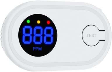 Carbon Monoxide Detector,Carbon Monoxide Alarm with PPM Display,CO Alarm with Test Button Battery Powered,CO Detector Monitor with 85 dB Audible for Home and Holiday(Batteries NOT Included)