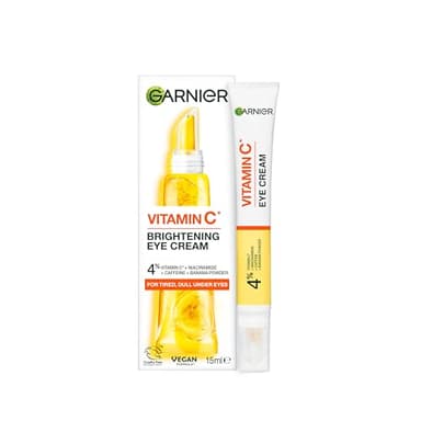 Garnier Eye Cream, With 4% Vitamin C, Brightening Eye Treatment For Dark Circles, Prevents Under Eye Bags And Puffiness, Vitamin C*, 15ml