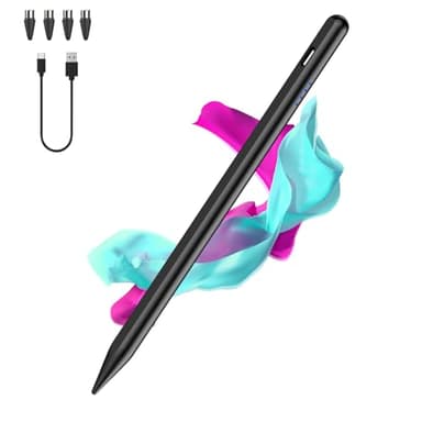 Stylus Pens for Touch Screens,Type-C Tablet Pen with 4 Pom Tips Rechargable Stylus Pen for Android Compatible with Samsung/Huawei/Lenovo/Mi/Vivo and Other Android Smartphone and Tablet Devices-Black
