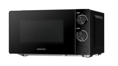 Cookology 20L Freestanding Microwave - 700W Power - 24.5cm Turntable - 5 Power Modes & Easy‑to‑Use Dial Timer - Quick Defrost Setting - Black