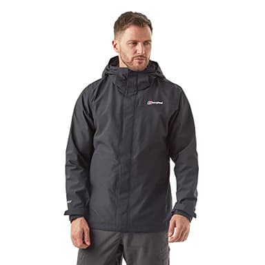 Berghaus Men's Maitland GORE-TEX IA Waterproof Jacket with 3-in-1 Compatibility, Mens Raincoat, Men's Hiking & Outdoor Recreation Clothing, Black, XL