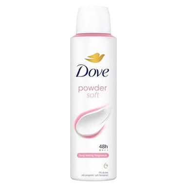 Dove Powder Soft Women's Antiperspirant Deodorant Body Spray for 48 hour sweat and odour protection with ¼ moisturising cream 150 ml, Pack of 6