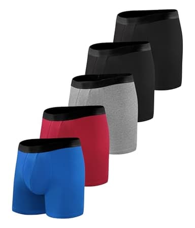 BEENIUBEE 5 Pack Mens Incontinence Pants, Washable Boxers for Men with Ultra-Absorbent Protective Pads, Leakproof Reusable Odor Control Underwear Trunks for Going Out Post-Surgery (Multicolor03, L)