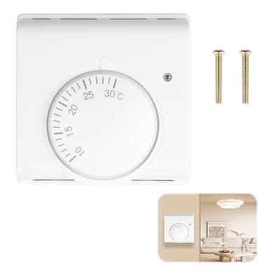 Mechanical Central Heating Room Thermostat with Neon Indicator Light, Home Wireless Thermostat Adjustable Dial Stat Replacement for Honeywell T6360B TC-RSTAT Compatible with Combi & System Boilers