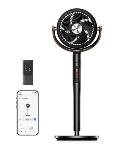 Dreo 43 Inch Smart Standing Fan for Bedroom, 100ft Strong Airflow Fan, DC Motor Silent Floor Fans, 120°+105° Oscillating Pedestal Fans with 12H Timer, 6 Modes, WiFi/Alexa/Remote Control