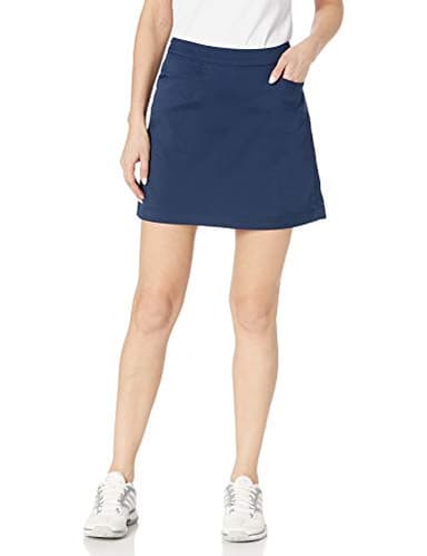 PGA TOUR 17" Women's Golf Skort with Comfort Stretch Waistband, Moisture-Wicking, Sun Protection, Lightweight Fabric, Navy, 16