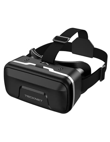 TECKNET VR Headset for Phone, Virtual Reality Headsets with HD 110°FOV Anti-Blue Light Lenses & Adjustable Gears, 3D VR Headset for Kids Compatible iPhone Samsung Android 4.7-7.2" （Black）