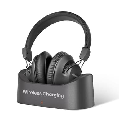 Avantree Audition 3 - Bluetooth Over-Ear Headphones with Wireless Charging Dock, 50H Battery, aptX-Adaptive, Clear Voice, Compatible with Bluetooth & Samsung Smart TVs