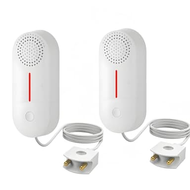 WiFi Water Leak Detector Alarm: Intelligent Water Sensor, 100 dB Low Water Level Sensor with Tuya APP Remote Monitoring, Wireless Tank Level Monitor for Basement, Kitchen, Bathroom (2PCS)