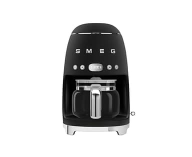 Smeg DCF02BLMUK Retro 50s Style 1.4L Drip Coffee Machine, Auto Start, Keep Warm Function, Black