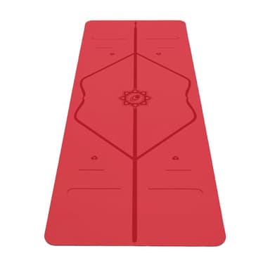 Liforme Special Yoga Mat - Patented Alignment System, Warrior-like Grip, Non-slip, Eco-friendly and Biodegradable, sweat-resistant, Long, Wide and Thick, 4.2mm thick mat for comfort (Red)