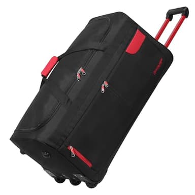 Rocklands® Lightweight Luggage Rolling Holdall Suitcase Wheeled Duffle Bag Cargo Sport Travel Bag RL501 (Red/Black, Large - 32" (H84 x L42 x W40 cm))