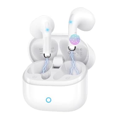 YELKUTT Wireless Earbuds, Bluetooth 5.4 with 50H Playtime, 6 ENC Noise Cancelling Microphone, HiFi Stereo Deep Bass Sound, IP7 Waterproof Ultra-Light In-Ear Headphones for Sports Running Gym