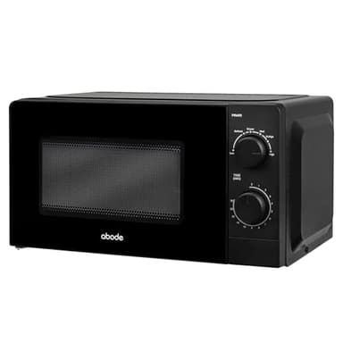 Abode 20L Manual Microwave Black 700W with 5 Power Levels & Timer, Button & Dial Control, Defrost Function, AMM2005B