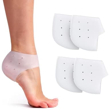 2Pairs Silicone Gel Heel Protectors, Gel Heel Pads Silicone Socks for Dry Cracked Feet Women, Blister Prevention Heel Cups Cushions for Plantar Fasciitis Achilles Tendinitis, for Men & Women