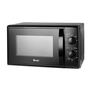 Swan Manual Microwave, 5 Power Levels, Defrost, 35 Minute Timer, 20L, 700W, Black, SM4420BLK
