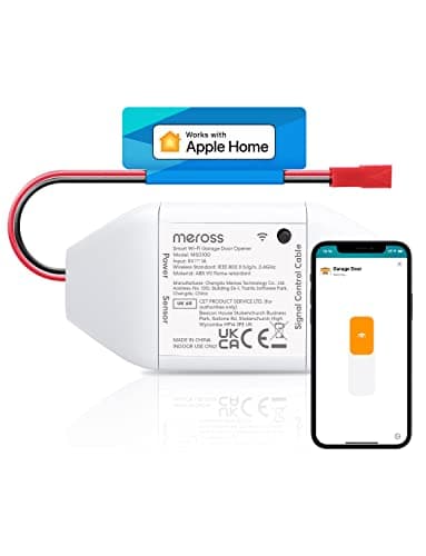 Meross Smart Garage Door Opener, Voice/Remote Control, Compatible with Apple HomeKit Amazon Alexa Google Home SmartThings, Auto Close, with Timer, Add-On to Existing Garage Opener, 2.4GHz WiFi Only