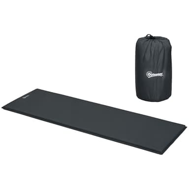 Outsunny Self-Inflating Camping Mat Sleeping Pad, 5cm Thick Single Air Mattress with Carry Bag for Hiking, Camping, Travel, 200 x 65cm, Grey