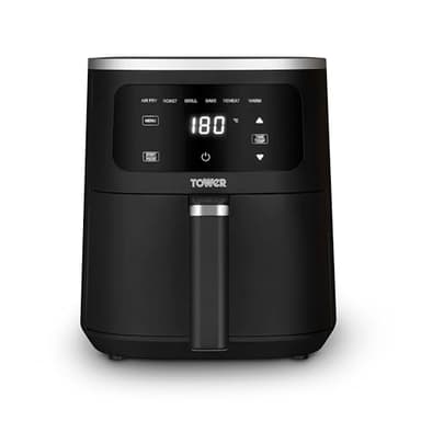 Tower T17205AFR Digital Single Basket Air Fryer, 4L Capacity, Overheat Protection, 1300W, Black