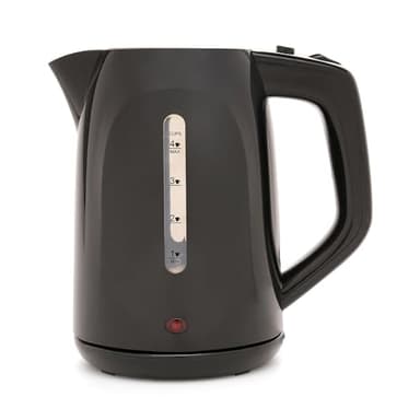KitchenPerfected Quiet Boil Eco-Friendly Lightweight Cordless Kettle - 1100w, 1 cup boil, 1.0 Litre (4 cups), Removable Filter, Elderly, Hotels, B&B's - Black - E1571BK