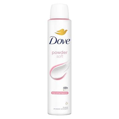 Dove Powder Soft Women's Antiperspirant Deodorant Body Spray for 48 hour sweat and odour protection with ¼ moisturising cream 200 ml, Pack of 6
