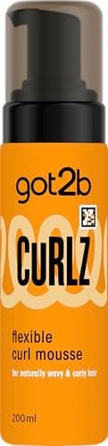 got2b Curlz Flexible Curl Mousse 200ml – Lightweight Styling Foam for Curly & Wavy Hair – Defines Curls, Controls Frizz & Adds Bounce