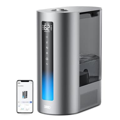 Dreo Smart Humidifier for Bedroom, 6L Top Fill Warm & Cool Mist Humidifiers for Large Home, 60Hr Quiet Runtime for Baby, Plant, Humidity Sensor, Indicator Light, 12H Timer, Google/Alexa, HM713S