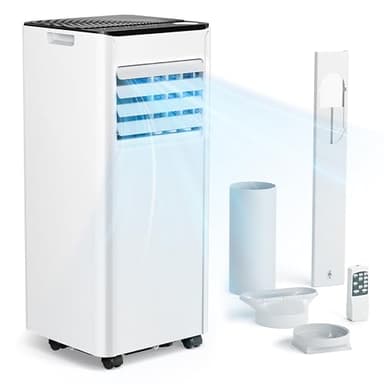 Air Conditioning Unit - Portable Air Conditioner 9000 BTU, 4-in-1 Energy Efficient Cooling & Dehumidifier, Quiet Operation, Digital Display, Window Kit, 24-Hour Timer, Covers Up to 215 sq.ft (20㎡)