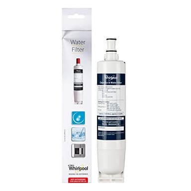 Whirlpool SBS200 Side-by-Side Refrigerator Water Filter, 0.287 kg, Activated Carbon, 6x6x30 cm, 6 Months, 1500 Liters, NSF Certified, White