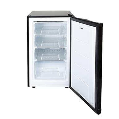 SIA UCF50BL Freestanding Under Counter Freezer, 77L Capacity, 4* Freezer Rating, E Rated, 50cm Wide, Reversible Door, Black, 2 Years Parts & Labour Guarantee