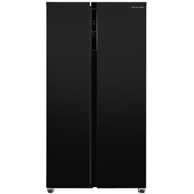 Russell Hobbs Freestanding American Fridge Freezer 442 Litre 70/30 Black Super Freeze Function 177cm Tall & 90cm Wide with 5 Glass Shelves, 2 Year Guarantee, RH90AFF201B
