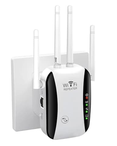 Luminstem 2026 WiFi Extender, WiFi Booster, Long Range WiFi Signal Amplifier, 4 Antennas Cover 5000 Sq.ft & 50 Devices, Internet Repeater with Ethernet Port, Quick Setup, UK Plug, White