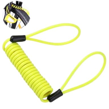 1PCS Motorcycle Disc Lock Reminder Cable Yellow Disc Lock Reminder Cable for Motorcycle Alarm Disc Brake Lock Warning Cable Anti Heft Security Spring Reminder Coil Cable