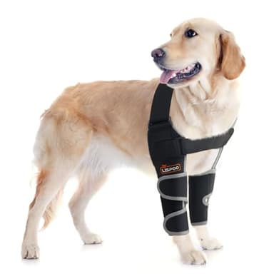 LISPOO Dog Elbow Brace for Shoulder & Front Leg, Canine Elbow Wrap for Shoulder Dislocation, Pressure Sores, Elbow Injury and Loss of Stability from Arthritis-S/Size