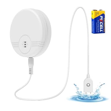 Erdiegle Water Leak Detector, 135dB Water Sensor Alarm Flood Detector for Basements, Bathrooms, Laundry Rooms, Kitchens, Garages, and Attics, 6F22/9V Batteries Included (1 pack)