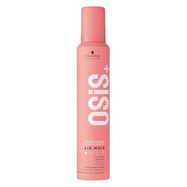 Schwarzkopf Professional OSiS Air Whip Hair Mousse For Straight Wavy Curly Hair Heat Protection Strengthening Caring Formula Moisturizing Light Hold 200 ml