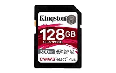 Kingston Canvas React Plus 128GB SDXC Memory Card UHS-II 300R/260W U3 V90 for Full HD/4K/8K - SDR2/128GB