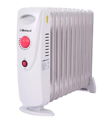 Belaco 1200W Mini Oil Filled Radiator, 11 Fin Portable Electric Heater with Adjustable Thermostat, Quiet Energy Efficient Room Heater