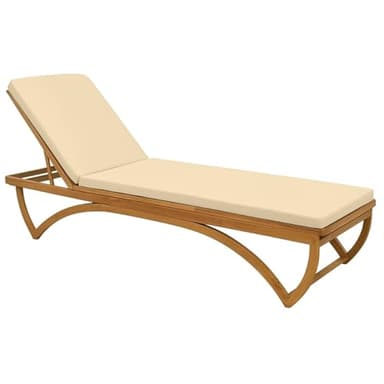 Dazzle Collection Sun Lounger Replacement Cushion Pad Waterproof for Sun Lounger Seat Pad, Deck Pad, Pool, Lawn or Indoor Recliners Pads Soft and Comfy Fibre Filling & Washable Cushion Cover (Cream)