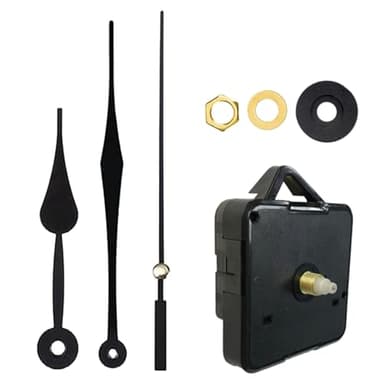 Xelmorant Clock Mechanism Kit Battery Powered – Silent Quartz Short Shaft Wall Clock Movement with Hour, Minute & Second Hands, DIY Repair Replacement for Home Office Restaurant Hotel