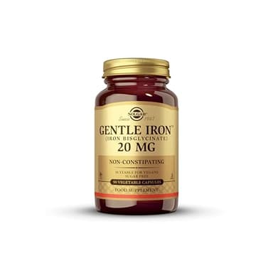 Solgar Gentle Iron (Iron Bisglycinate) 20 mg Vegetable Capsules - Pack of 90