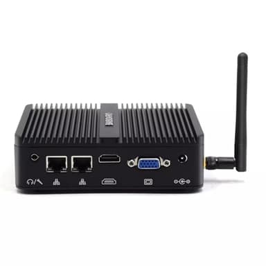 BASOARO Industrial PC Fanless Mini PC Celeron J4125, 8GB RAM 128GB SSD, Gigabit Ethernet, HD VGA Dual Display, 2 RS232 COM, Dual Band WiFi, BT, Mini PC Win 10