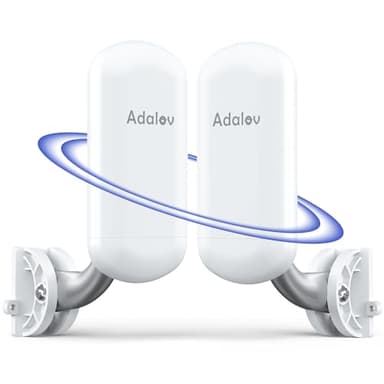AdaLov CPE467 Wireless Bridge Outdoor with Bracket Mounts, 5.8GHz 1KM Point to Point WiFi Bridge, Network Extend to Workshop/Garage/Farm/Shop/Barn/Shed,PoE, IP65 Weatherproof,Plug & Play