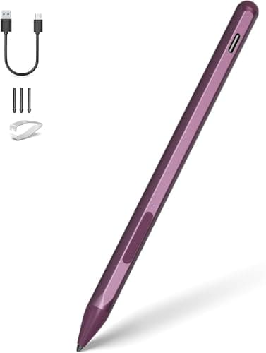 Stylus Pen for Microsoft Surface Pro 12/11/10/9/8/7/6/5/4/3/X Surface Go/Laptop/Book/Studio/Duo/HP/ASUS Series, 4096 Pressure Sensitivity, Palm Rejection Function, Eraser & Right-Click Shortcuts, Red