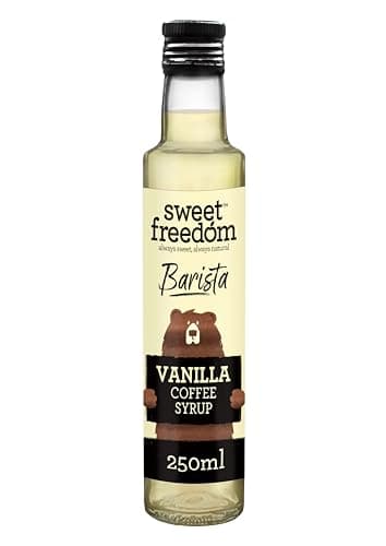 Sweet Freedom Barista Vanilla Syrup 250 ml Bottle – Refined Sugar Free, Vegan Syrup for Coffee and Hot Drinks (Pack of 1)